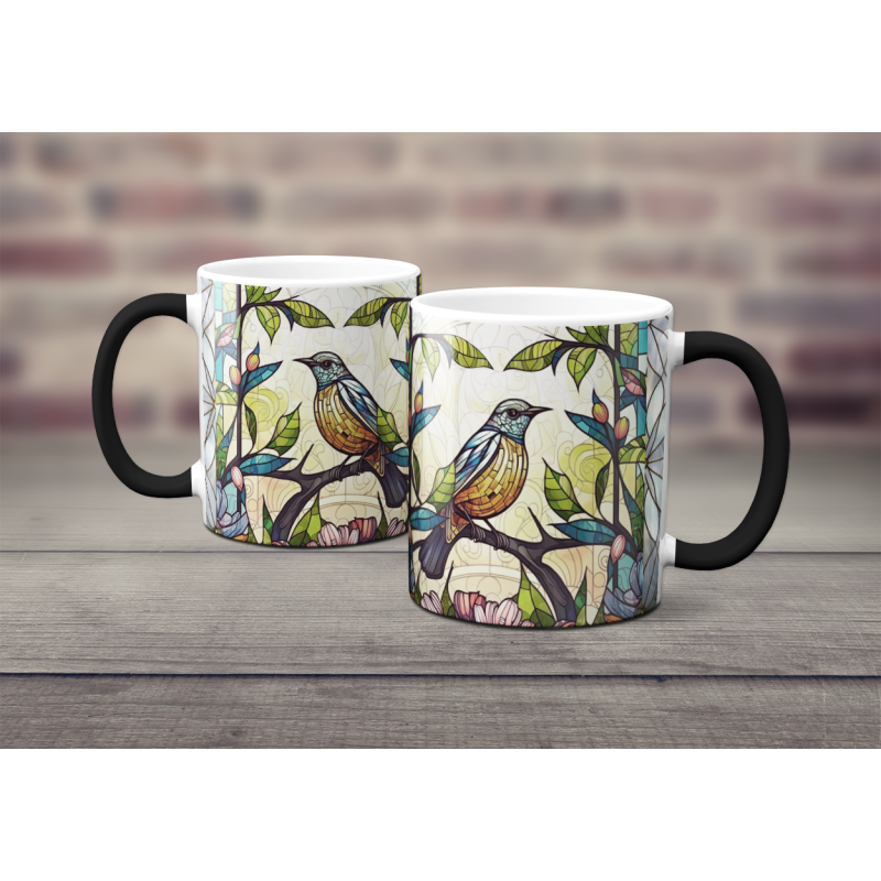 Magický hrnek - ptáci ve vitráži 1